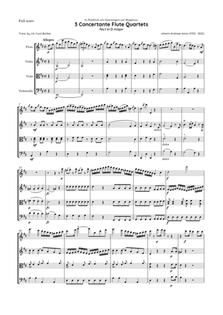 Amon - 3 Concertante Flute Quartets
