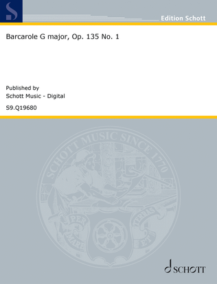 Book cover for Barcarole G major, Op. 135 No. 1