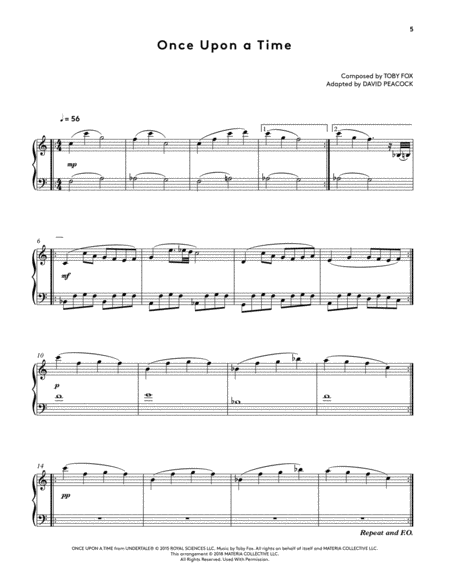 sans. (from Undertale, for piano) Sheet music for Piano (Solo) Easy