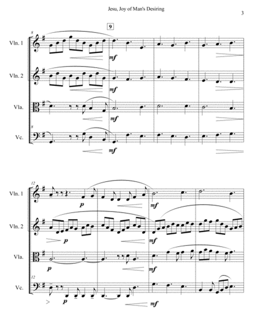 Jesu, Joy of Man's Desiring for String Quartet