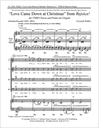 Book cover for Rejoice!: 2. Love Came Down at Christmas (Choral Score)