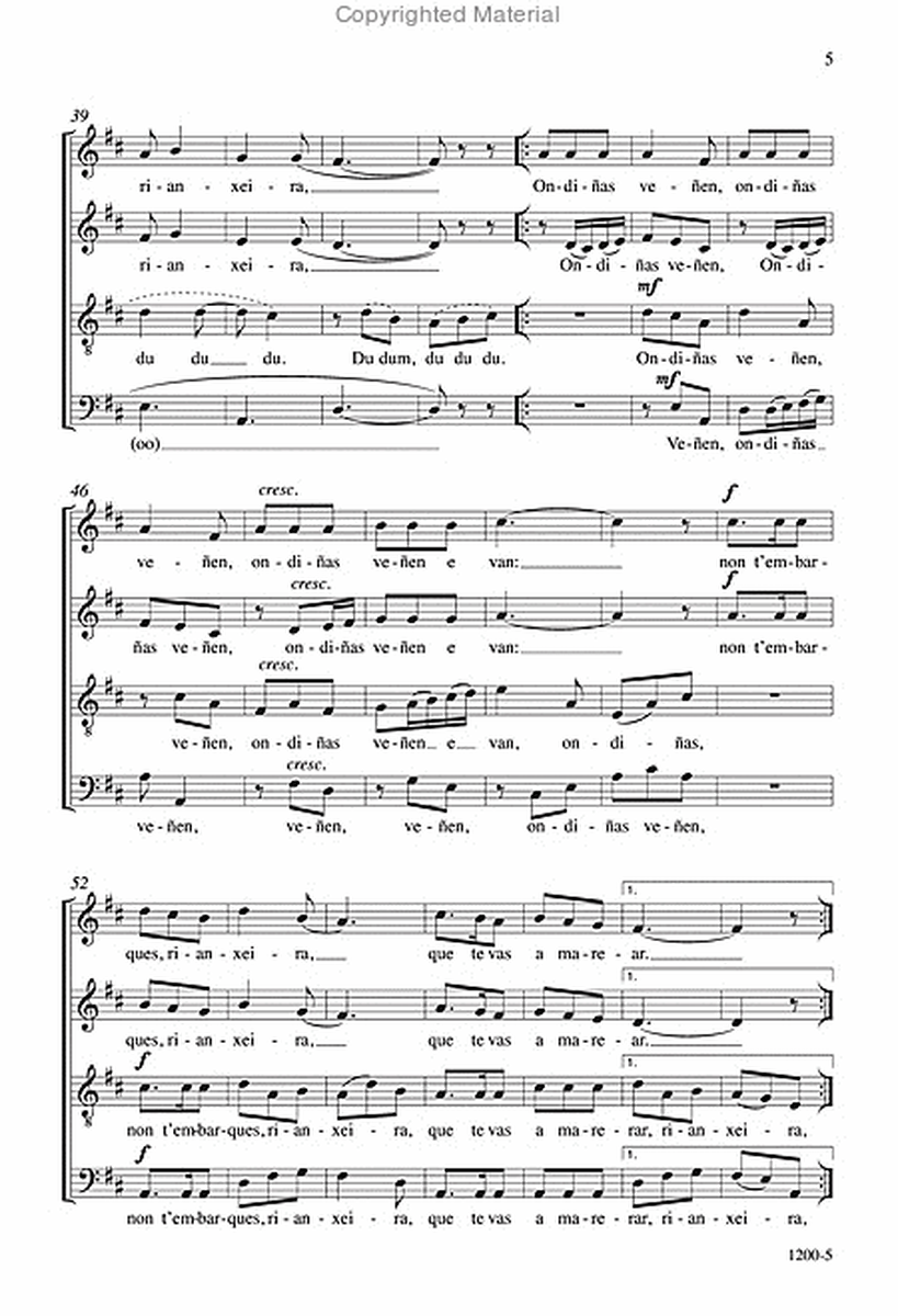 A Rianxeira - SATB Octavo image number null