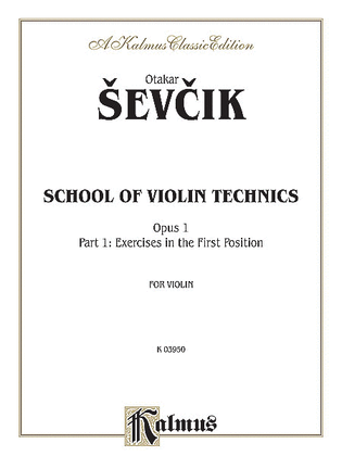 Book cover for School of Violin Technics, Op. 1, Volume 1