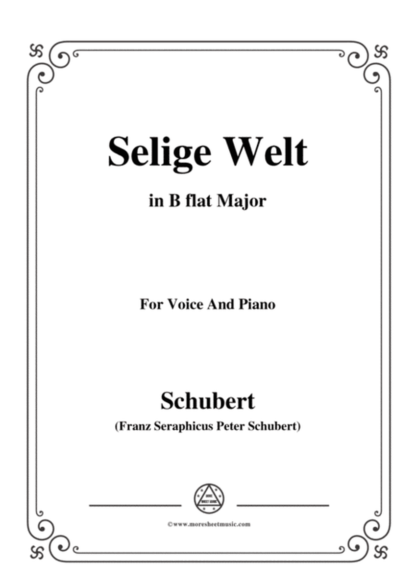 Schubert-Selige Welt(Blessed World),Op.23 No.2,in B flat Major,for Voice&Piano image number null