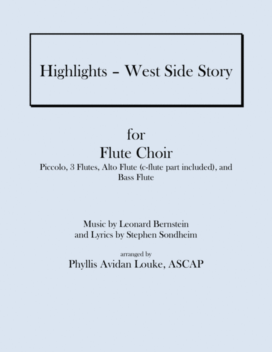 Highlights - West Side Story for FLUTE CHOIR image number null
