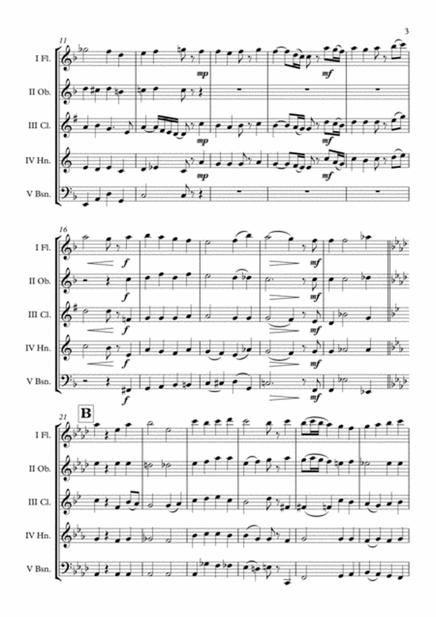 "O Come All Ye Faithful" Wind Quintet arr. Adrian Wagner image number null