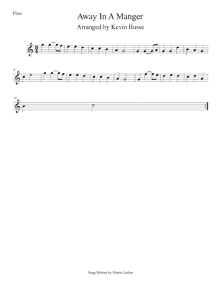Book cover for Away In A Manger (Easy key of C) Flute