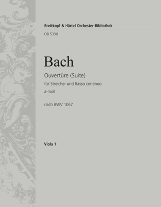 Book cover for Overture (Suite) No. 2 in A minor based on BWV 1067