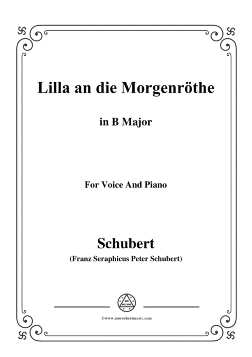 Schubert-Lilla an die Morgenröte,in B Major,,for Voice&Piano image number null