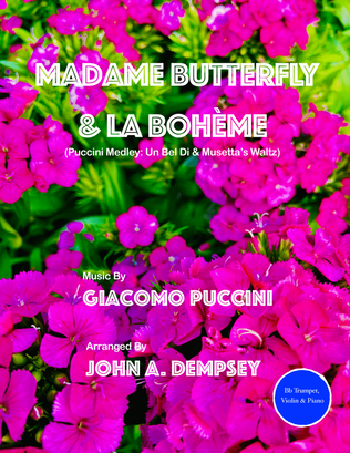 Book cover for Puccini Medley: Un Bel Di (Madame Butterfly) / Musetta's Waltz (La Boheme): Trumpet, Violin & Piano