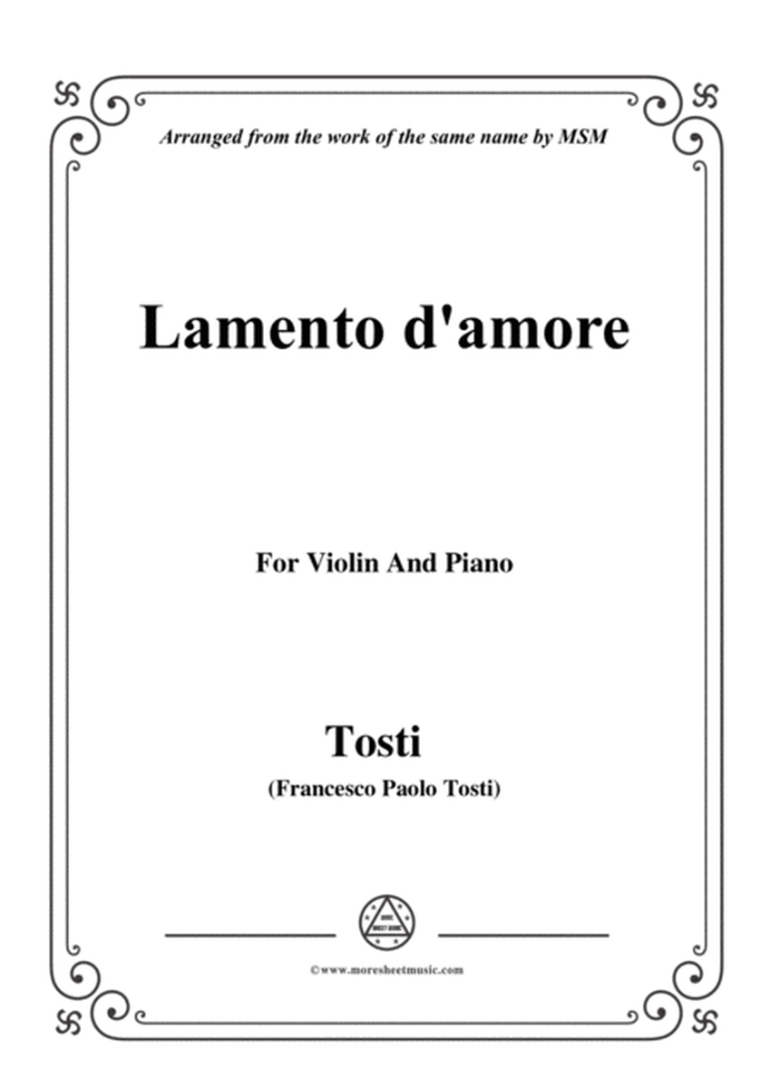 Tosti-Lamento d'amore, for Violin and Piano image number null