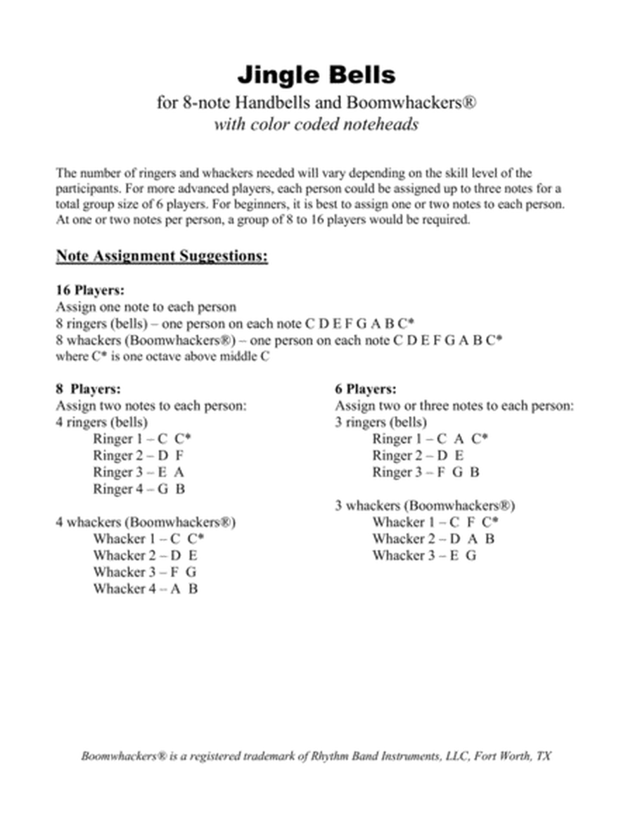 Jingle Bells for 8-note Bells and Boomwhackers (with Color Coded Notes) image number null