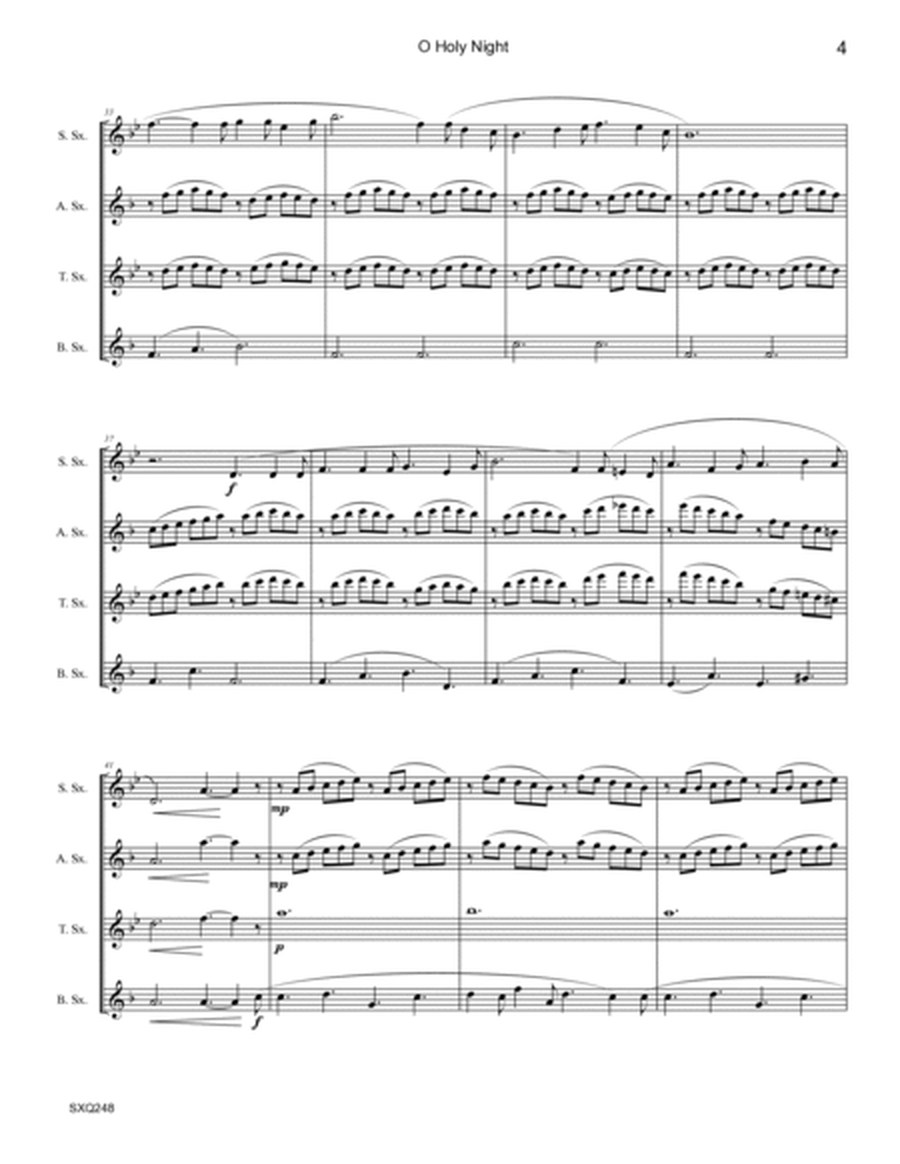 O HOLY NIGHT - unaccompanied SAXOPHONE QUARTET (SATB or AATB) image number null