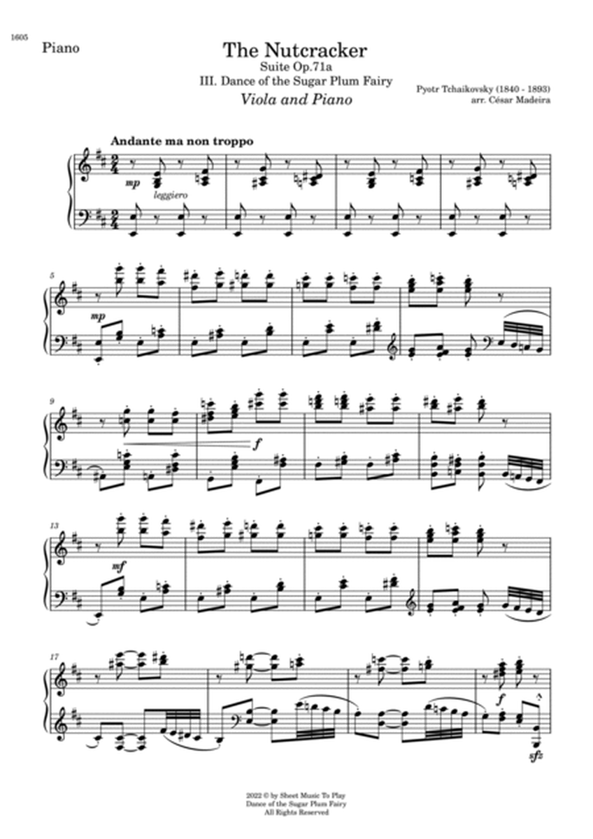 Dance of the Sugar Plum Fairy - Viola and Piano (Individual Parts) image number null