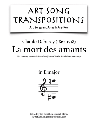 Book cover for DEBUSSY: La mort des amants (transposed to E major)