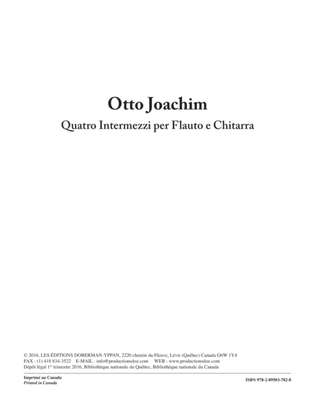 Book cover for Quatro Intermezzi per Flauto e Chitarra