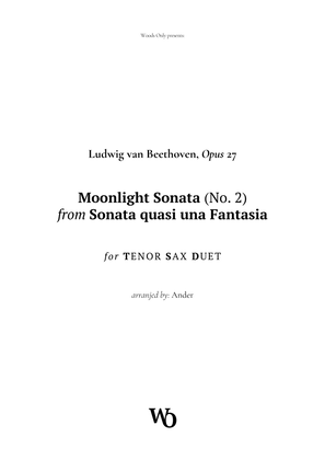 Book cover for Moonlight Sonata by Beethoven for Tenor Sax Duet