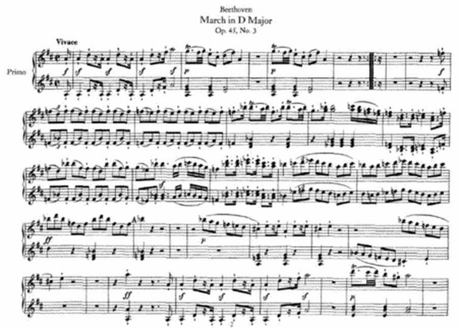 L. v. Beethoven - March in D Major, Op.45, No.3 (piano duet)