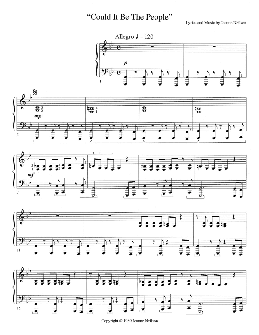 "Could It Be The People?" Easy Piano - Digital Sheet Music