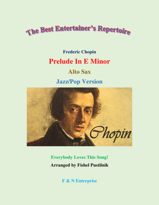 Book cover for "Prelude In E Minor" by Frederic Chopin for Alto Sax (with Background Track)-Jazz/Pop Version