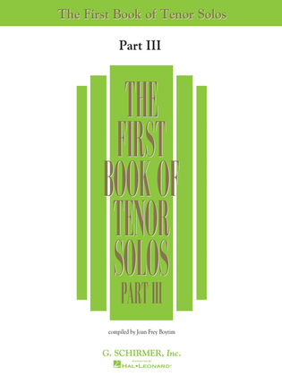 Book cover for First Book of Tenor Solos – Part III