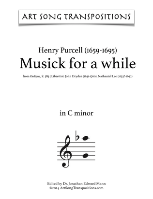 Book cover for PURCELL: Musick for a while (transposed to C minor)