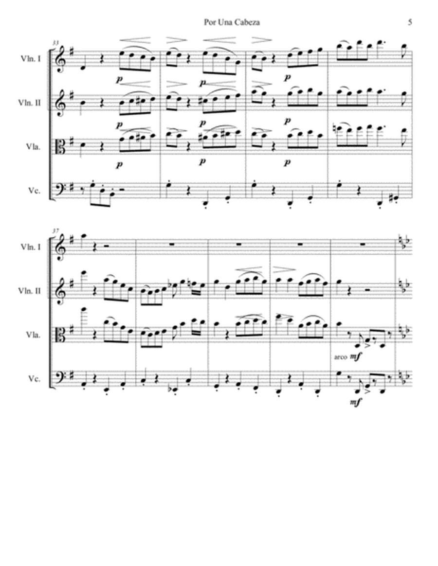 Por Una Cabeza (String Quartet) image number null