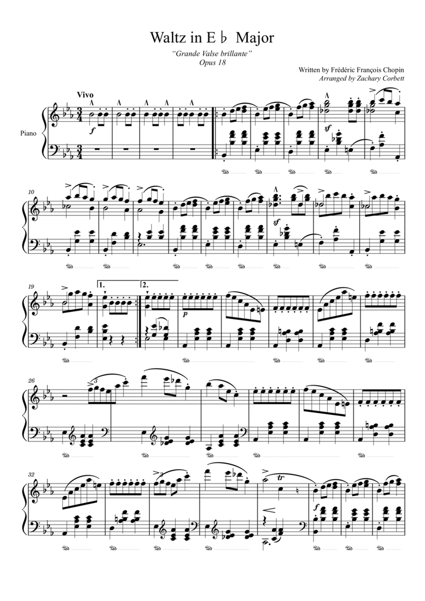 Waltz Opus 18 in Eb Major image number null