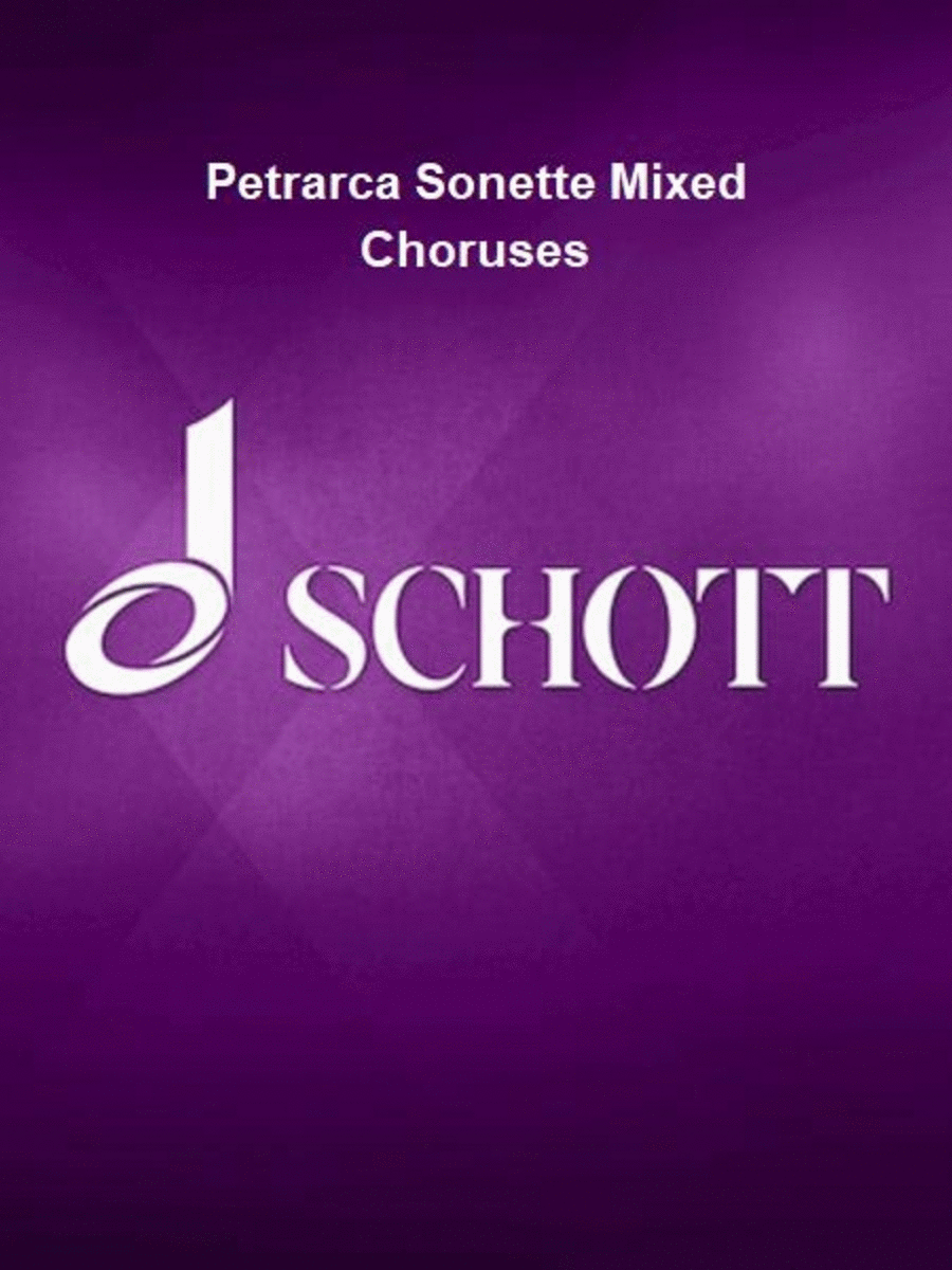 Petrarca Sonette Mixed Choruses
