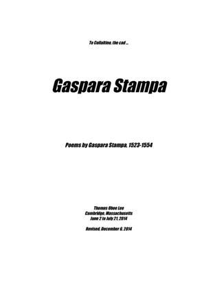 Book cover for Gaspara Stampa (2014) for soprano and piano