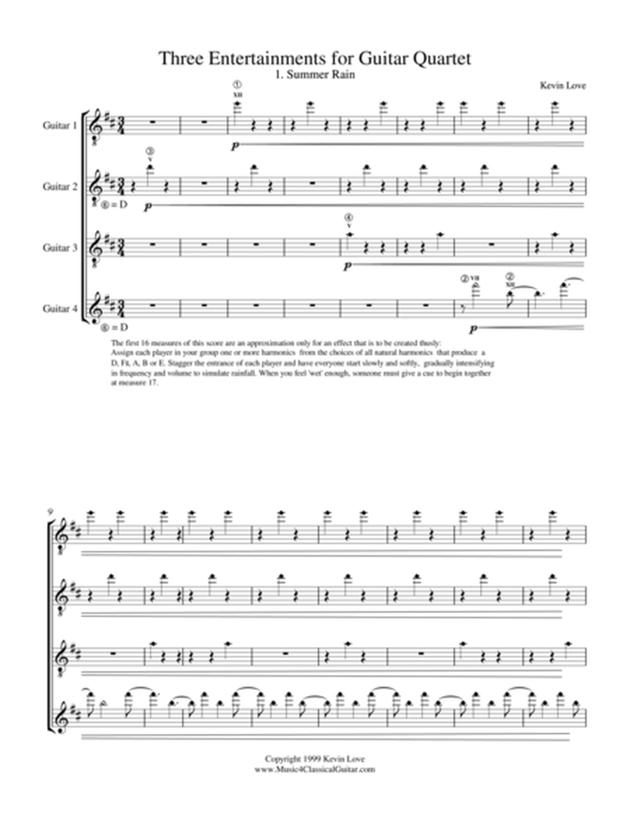 Three Entertainments (Guitar Quartet) - Score and Parts image number null