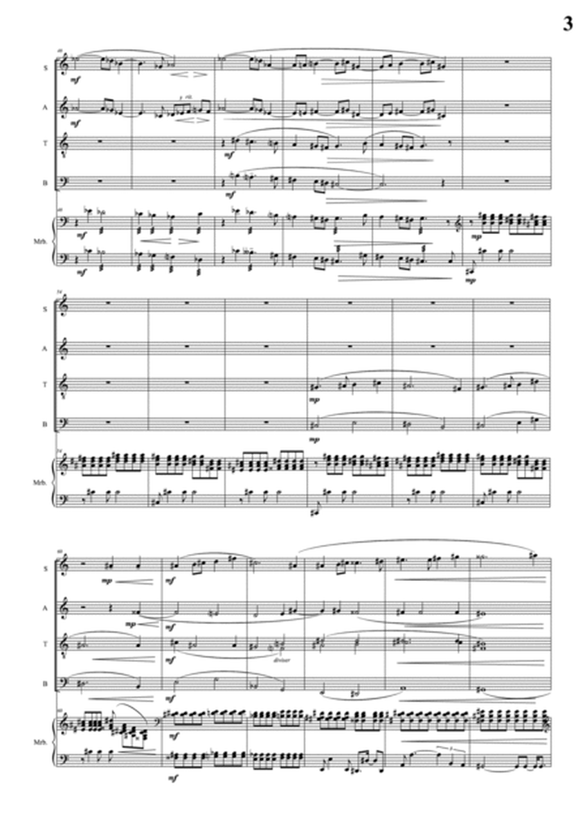 Souvenir éolien --- for Marimba and chorus --- Full score and parts --- JCM 2009-2013