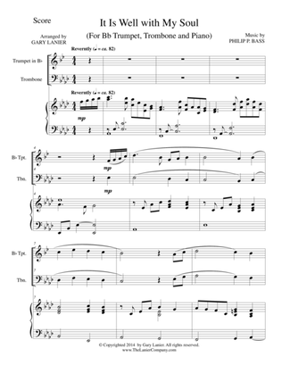 Book cover for IT IS WELL WITH MY SOUL (Trio - Bb Trumpet, Trombone and Piano, with Score and Parts)