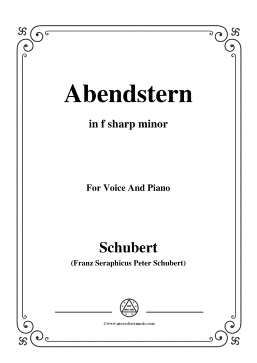 Schubert-Abendstern,in f sharp minor,for Voice&Piano image number null