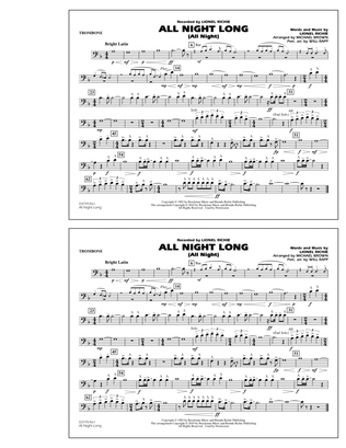 Book cover for All Night Long (All Night) - Trombone