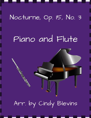 Book cover for Nocturne, Op. 15, No. 3, for Piano and Flute