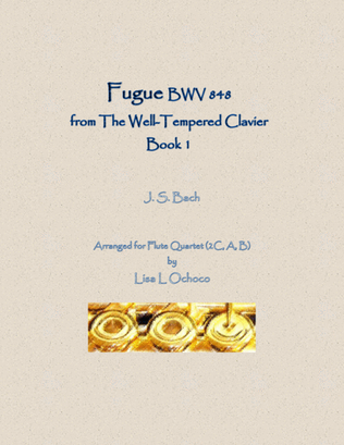 Book cover for Fugue BWV 848 from The Well-Tempered Clavier, Book 1 for Flute Quartet (2C, A, B)