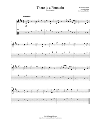Book cover for There is a Fountain - for easy guitar with TAB