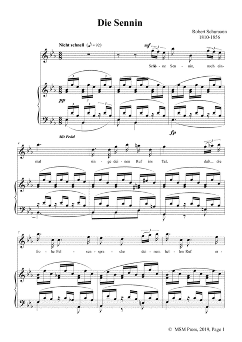 Schumann-Die Sennin,Op.90 No.4,in E flat Major,for Voice&Piano