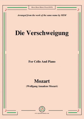 Book cover for Mozart-Die verschweigung,for Cello and Piano