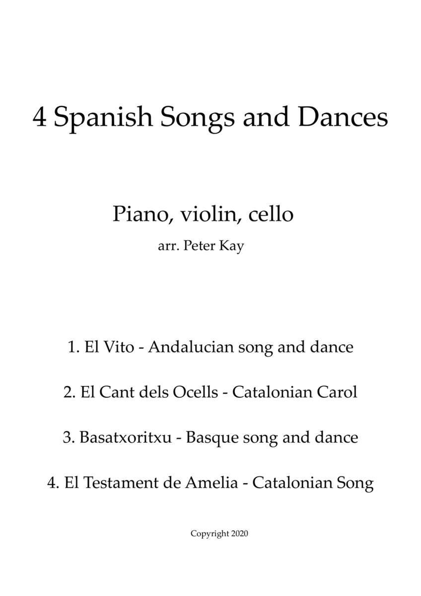 4 Spanish Songs and Dances for Piano Trio image number null