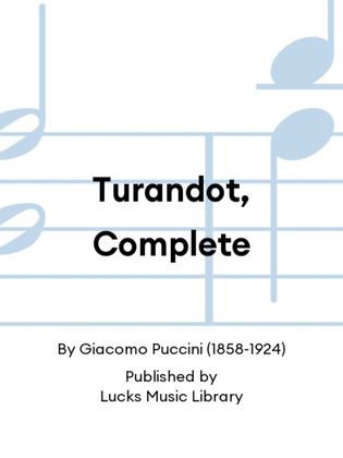 Book cover for Turandot, Complete