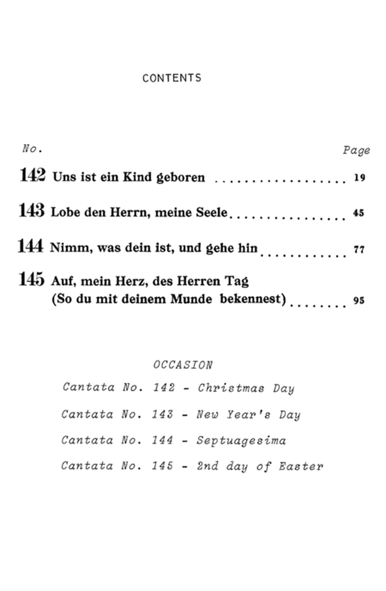 Cantatas No. 142-145