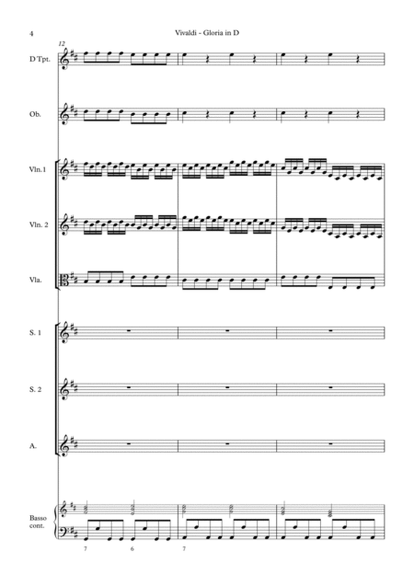 Vivaldi: Gloria in D major (SA soli, SSA choir edition) - Score Only