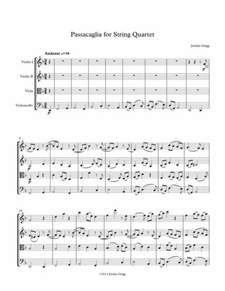 Book cover for Passacaglia for String Quartet