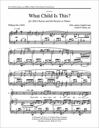 Book cover for What Child is This? (Piano/choral score)