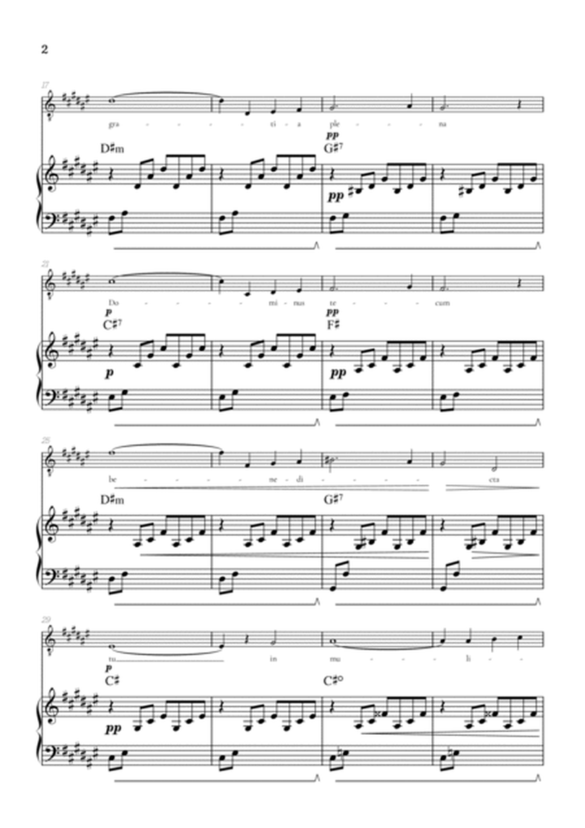 Bach / Gounod Ave Maria in F sharp [F#] • tenor sheet music with piano accompaniment and chords image number null