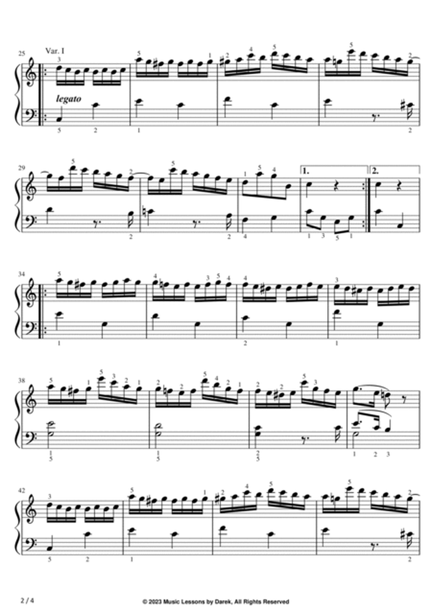 Variations "Ah, Vous Dirai-Je, Maman" (EASY PIANO) (K. 265, Variations: I, V, IX) [Mozart] image number null