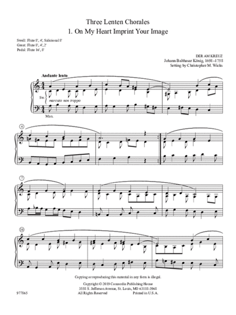 Three Lenten Chorales for Organ