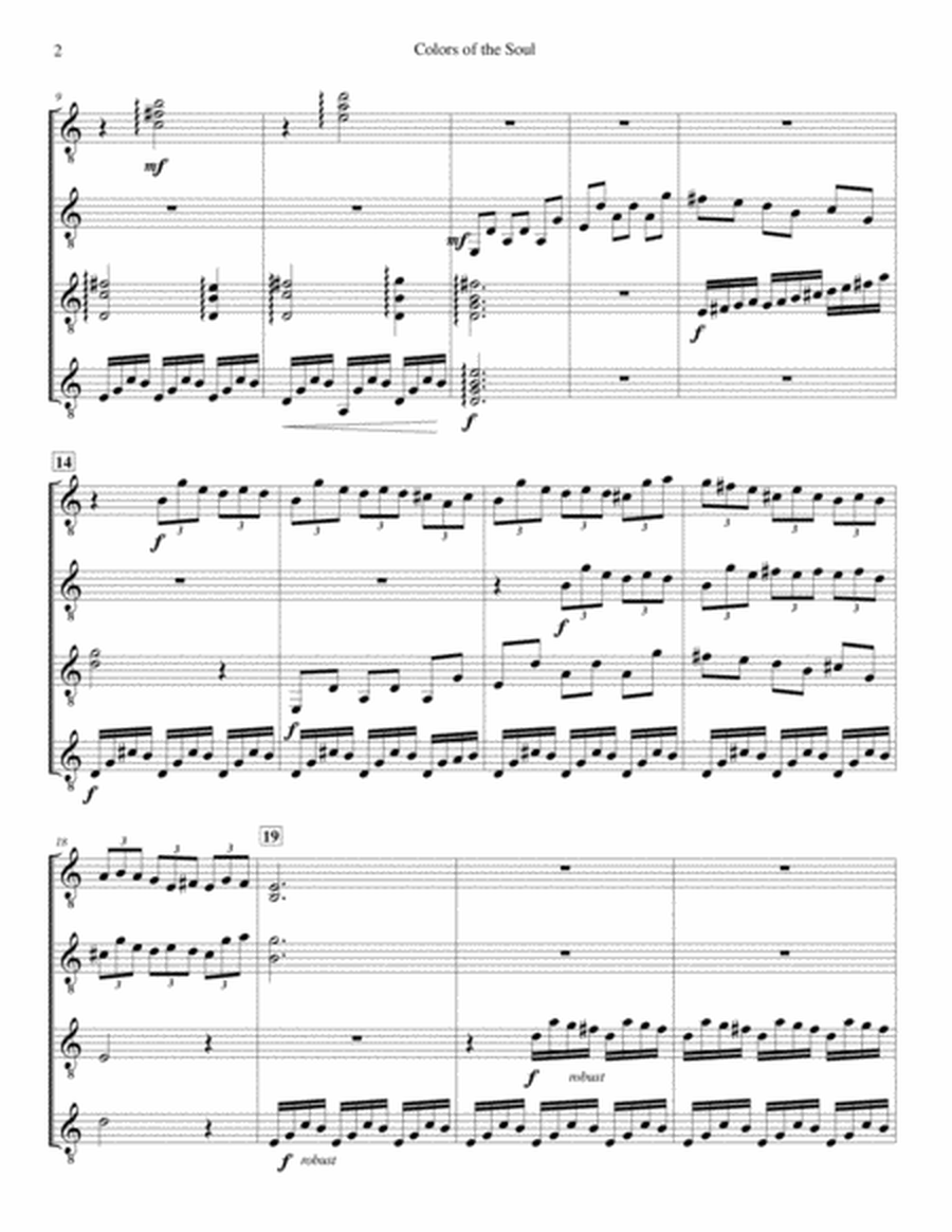 Colors of the Soul - guitar quartet or ensemble (score and parts) image number null